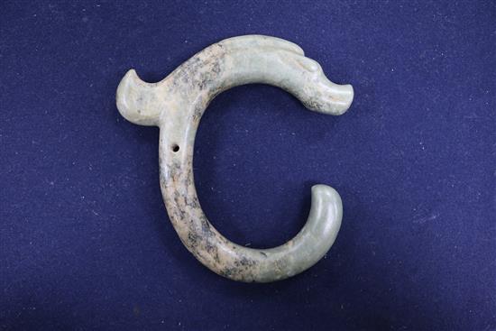 Two Chinese stone carved pendants